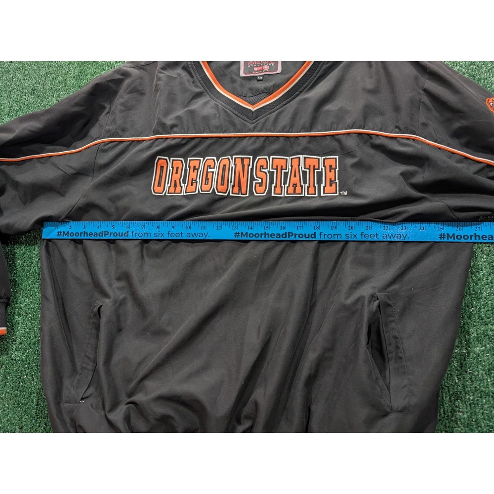 Colosseum Oregon State Beavers Windshirt Mens XXL Black V-Neck Pullover Jacket - Picture 6 of 7